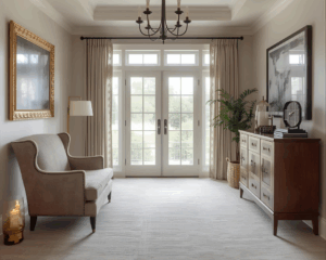 Clean cozy living room