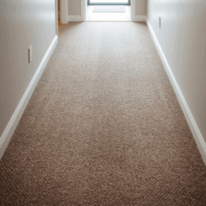 High-traffic carpet area showing wear that can shorten carpet life